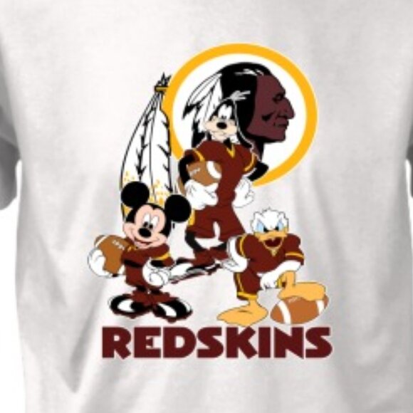 Mickey Donald Goofy Redskins Football Team NFL Crossover Funny Fan T-Shirt 166 - Picture 2 of 5